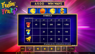 Feelin' Fruity™: Win Ways™ Paytable