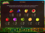 Fruity Splasher Paytable